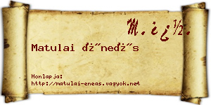 Matulai Éneás névjegykártya